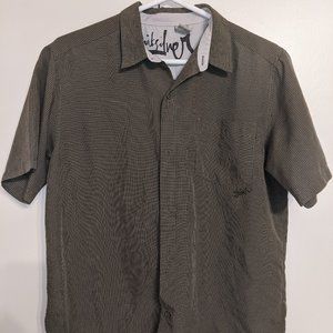 Quicksilver boys button up green checkered